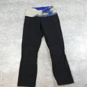 Lululemon Capri Legging 6 Black Bright Night Milky Way Run Gym